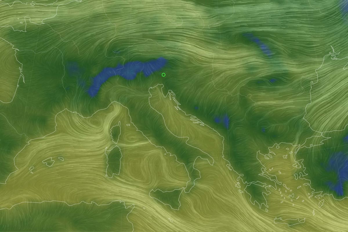 Vind og temperatur ved Erjavčeva koča nær Kranjska Gora